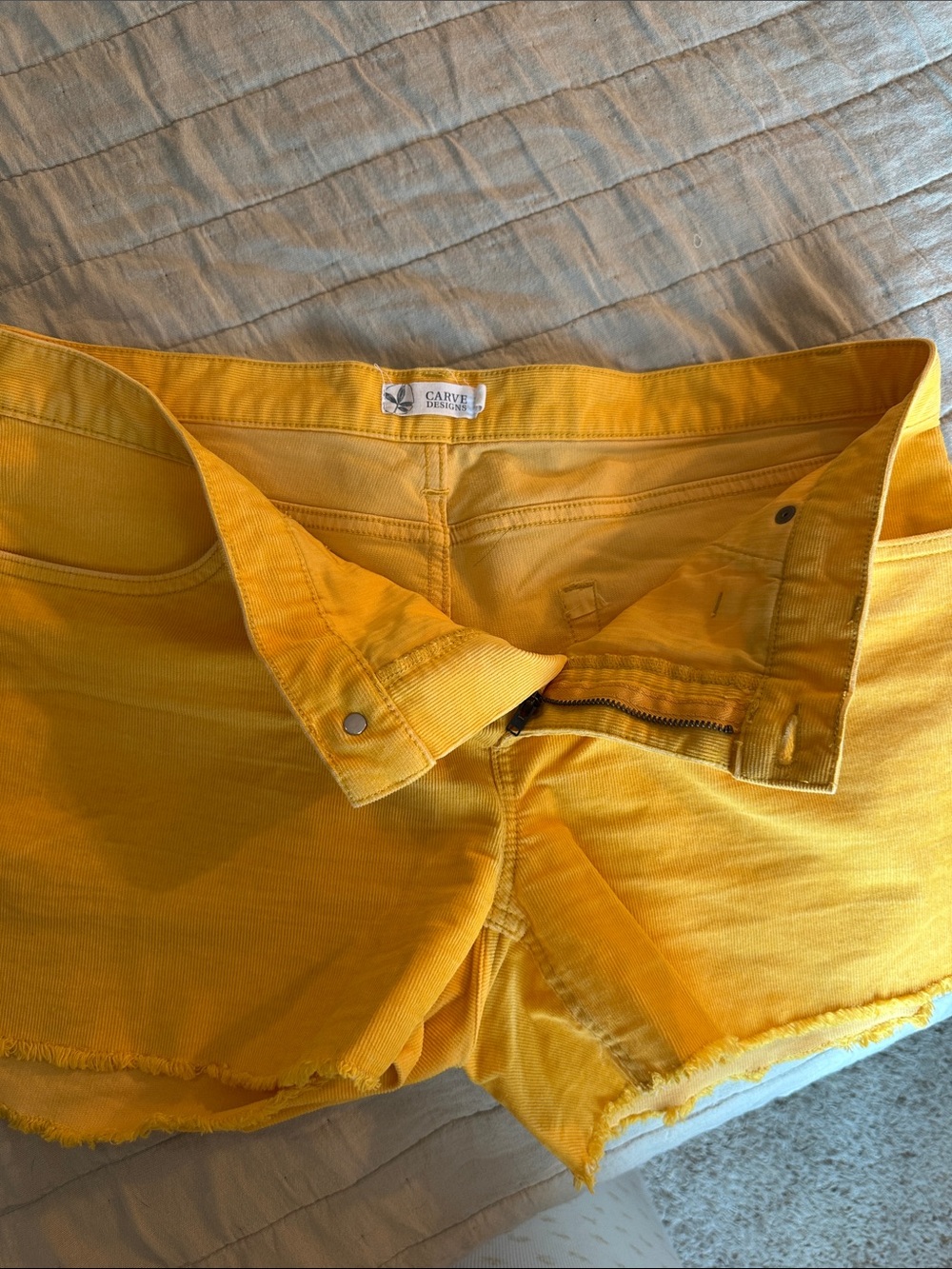 Carve Designs Papaya Corduroy Cutoff Shorts 4” inseam